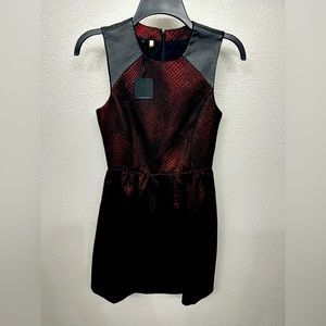 ❤️🖤 Anthropologie 4 Collective Black and Red Snakeskin Cocktail Dress NWT Sz 0